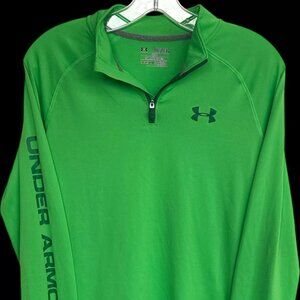Under Armour Heat Gear Boys Neon Green Long Sleeve Loose Shirt YXL